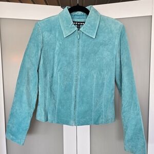 FLASH SALE! Vintage Teal Leather Jacket